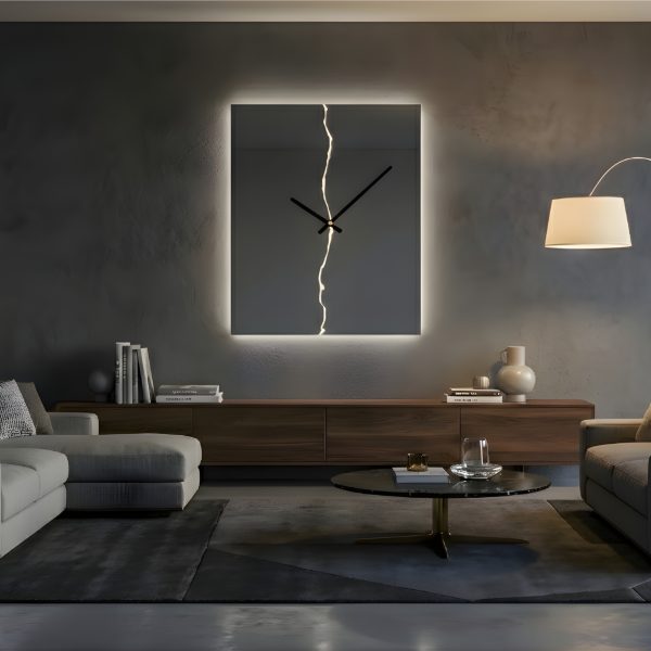 fulmine orologio specchio rettangolare