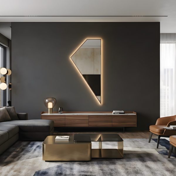 specchio geometrico retroilluminato